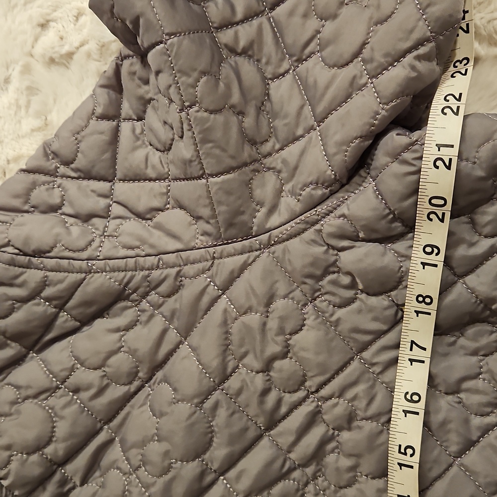 Disney Mickey Mouse gray long sleeve puffer jacket zip pockets Lg men women - Picture 5 of 8